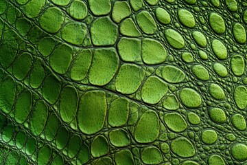 A vibrant green texture of lizard skin, with intricate patterns and textures 