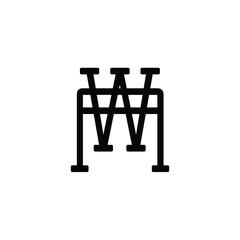 WA monogram logo design letter text name symbol monochrome logotype alphabet character simple logo