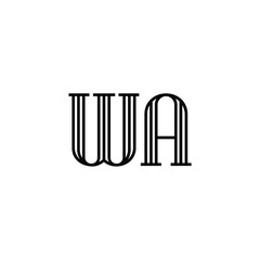 WA monogram logo design letter text name symbol monochrome logotype alphabet character simple logo