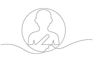 User person icon continuous line drawing minimalist style isolate outline