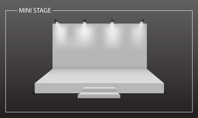 3d illustration mini stage empty backdrop, Vector Illustration