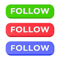 3d rendering icon follow in color