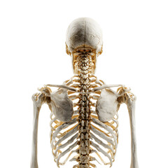 Professional Skeleton Back View Upper Body Isolated Image