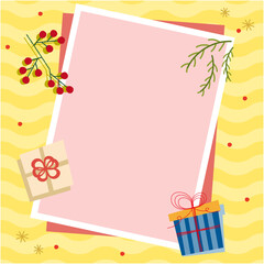 かわいいギフトボックスのデコレーションのフレーム