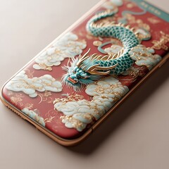Artistic dragon design phone case digital art contemporary close-up chinese culture