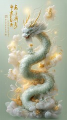 Majestic dragon dance fantasy realm digital art enchanted atmosphere aerial perspective mythical representation
