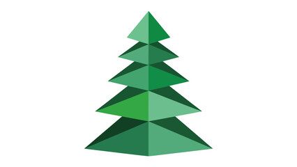 Geometric Pine Tree: A stylized illustration of a pine tree featuring geometric shapes and shades of green. Designed for modern themes.