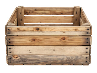 Rustic Wooden Crate isolated on a transparent background