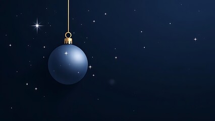 Elegant Christmas ornament against a starry midnight blue backdrop for holiday promotions and festive winter greetings, a simple touch of magic