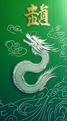 Mythical dragon illustration fantasy art digital design vibrant colors close-up view chinese culture