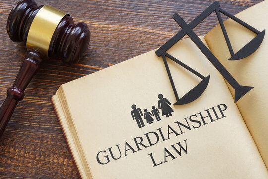Guardianship Law Concept with Legal Documents, Responsibility Symbol and Family Protection