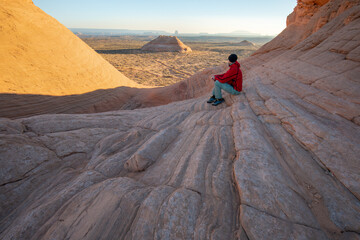 Desert landscape with rocks and stones, typical for the area around Page, Arizona, at sunrise. A very popular destination in the USA in both summer and winter. Antelope Canyon is nearby. © Michal