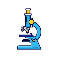 Fototapeta premium Vibrant Microscope Illustration Depicting Scientific Research and Exploration in Laboratory Setting