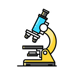 Vibrant microscope illustration for scientific analysis and research depictions in laboratories