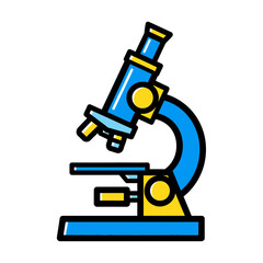 Stylized microscope illustration conveying scientific exploration and laboratory research