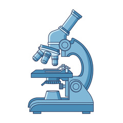 Detailed blue microscope illustration, perfect for educational or scientific projects
