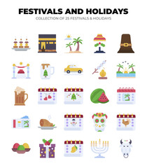 Collection of 25 Festivals and Holidays. A Diverse Celebration of Culture and Religion