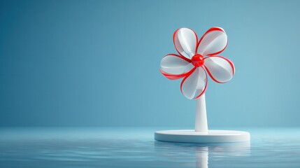 Abstract Flower in Pastel Elegance: An artful representation of a flower, rendered in soft, pastel tones, delicately poised against a serene backdrop.