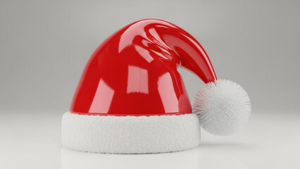 Festive Santa hat with fluffy pom pom for holiday cheer, a modern Christmas icon to add joy to your seasonal designs and promotions this year