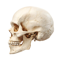 Detailed Human Skull Side View on White Background © Jade