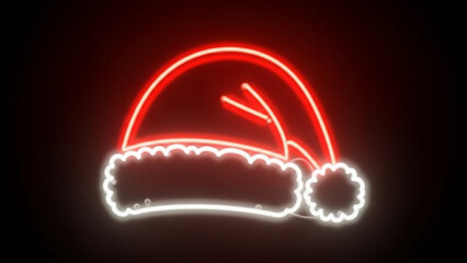 Brighten your holiday designs with this festive neon Santa hat, a perfect touch of modern Christmas cheer for social media, cards, and web banners
