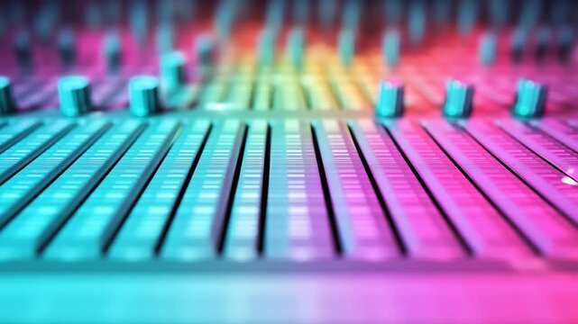 Music VU meters display vibrant colors and seamless transitions in sound levels and dynamics, Music VU meters perspective seamless