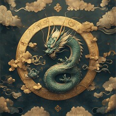 Majestic dragon illustration fantasy realm digital art ethereal atmosphere close-up view mythical concept