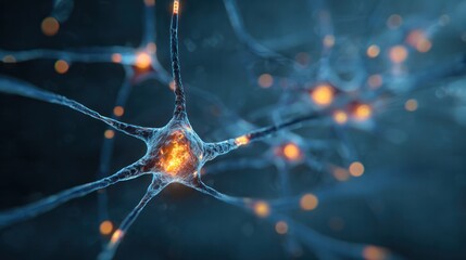 The Enigmatic Neurons: A close-up glimpse into the intricate network of neurons, their delicate tendrils reaching out, sparking a sense of wonder and curiosity.