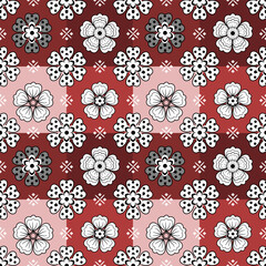 seamless floral pattern red tone background. Design for carpet,curtains,texture,background,backdrop,wallpaper,clothing and wrapping.