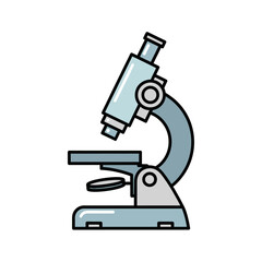 Detailed light blue microscope outline displaying scientific exploration illustration