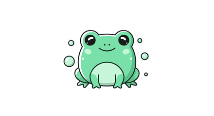 Cartoon frog illustration with bubbles perfect for playful design elements