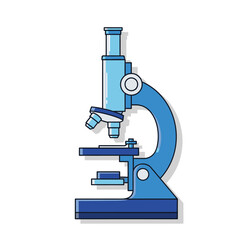 Detailed vector illustration of a laboratory microscope for scientific research and analysis