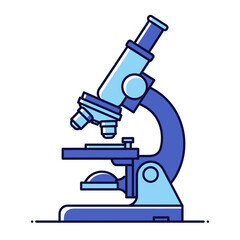 Illustration of a classic laboratory microscope with detailed vector design isolated