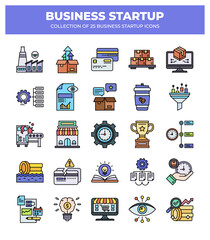 Business Startup Icons: Collection of 25 Essential Icons for Marketing and Finance