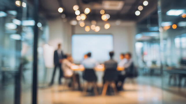 Business professionals meeting in modern conference room