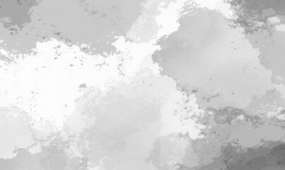 Abstract watercolor texture with soft brush strokes and blended shades of grey and white isolated on transparent background