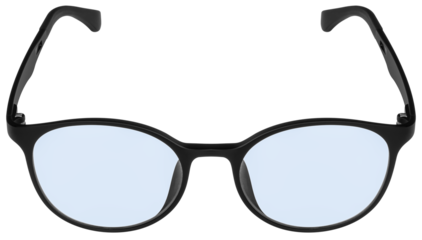 Black glasses with blue lens