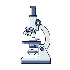 Detailed illustration of a laboratory microscope for scientific research and examination