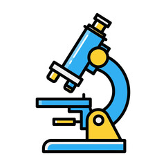 A colorful microscope illustration highlighting scientific observation and discovery research design
