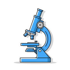 Detailed blue microscope illustration representing scientific exploration and research analysis