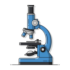 Detailed microscope vector illustration for scientific research and education uses