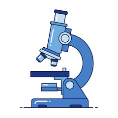 Illustration of a blue microscope representing scientific study and innovative research tools