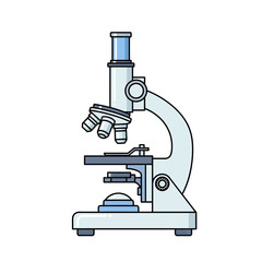 Detailed illustration of a microscope used for scientific research and analysis