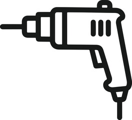 Obraz premium Simple line art icon of a corded electric drill