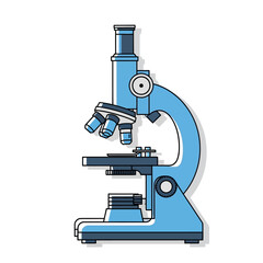 Stylized microscope illustration for scientific research and laboratory analysis display