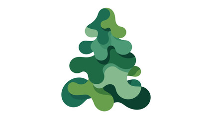 Evergreen Silhouette: A stylized evergreen tree stands in vibrant shades of green, its organic form a symbol of resilience, growth, and the enduring beauty of the natural world.