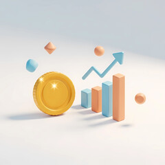 Visually communicate financial growth with this polished concept. Perfect for illustrating investment strategies, economic trends, and business success. Bright and modern for digital use.