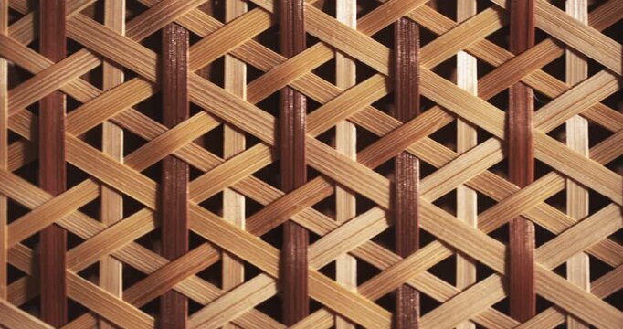 Traditional Bamboo Weaving Pattern - Handcrafted Lattice Detail