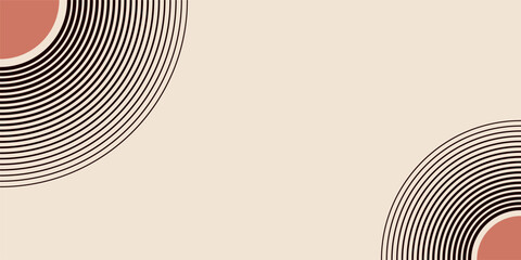 Abstract creative background, web banner with parts of circles, round shapes. Round lines elements. Vector color illustration.