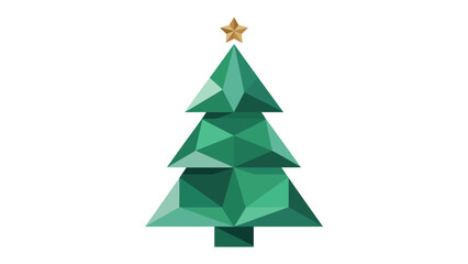 Geometric Christmas Tree Illustration: A stylized illustration of a Christmas tree with a geometric design, showcasing a festive spirit and holiday cheer.
